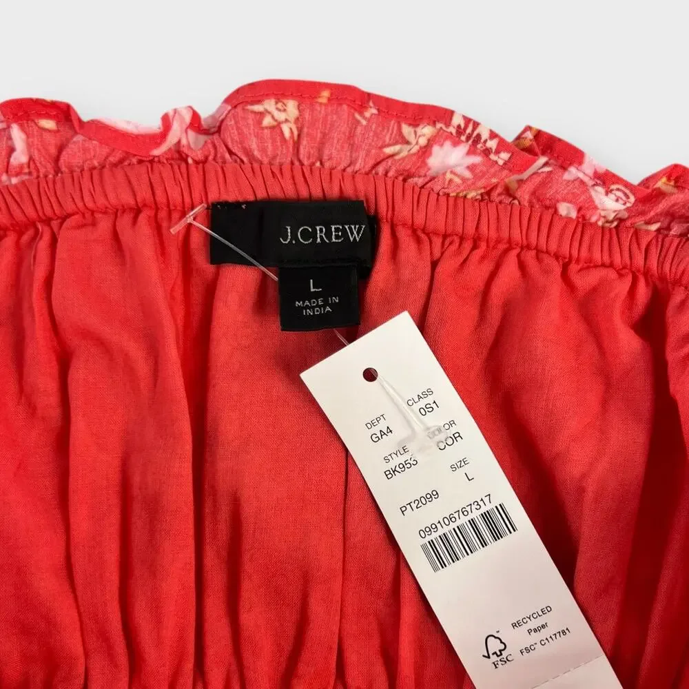 J.Crew Ruffle-Trim Tiered Maxi Dress in Sunny Blooms Size Large NWT - Picture 5 of 9